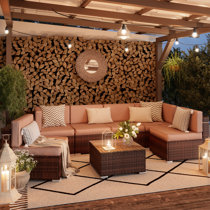 Cotswald 4 piece rattan sectional new arrivals